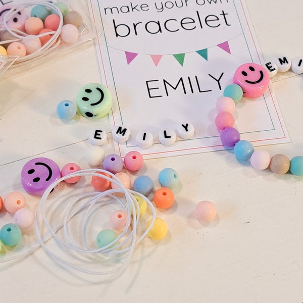 Custom Name Bracelet Making Kit, Kids Birthday Party Craft Kit, Bracelet Making Activity Kit, Girls DIY Bracelet Party Favor