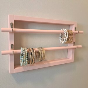 Light Pink Wall Hanging Bracelet and Necklace Holder, Kids Jewelry Organizer for Little Girl 画像 6