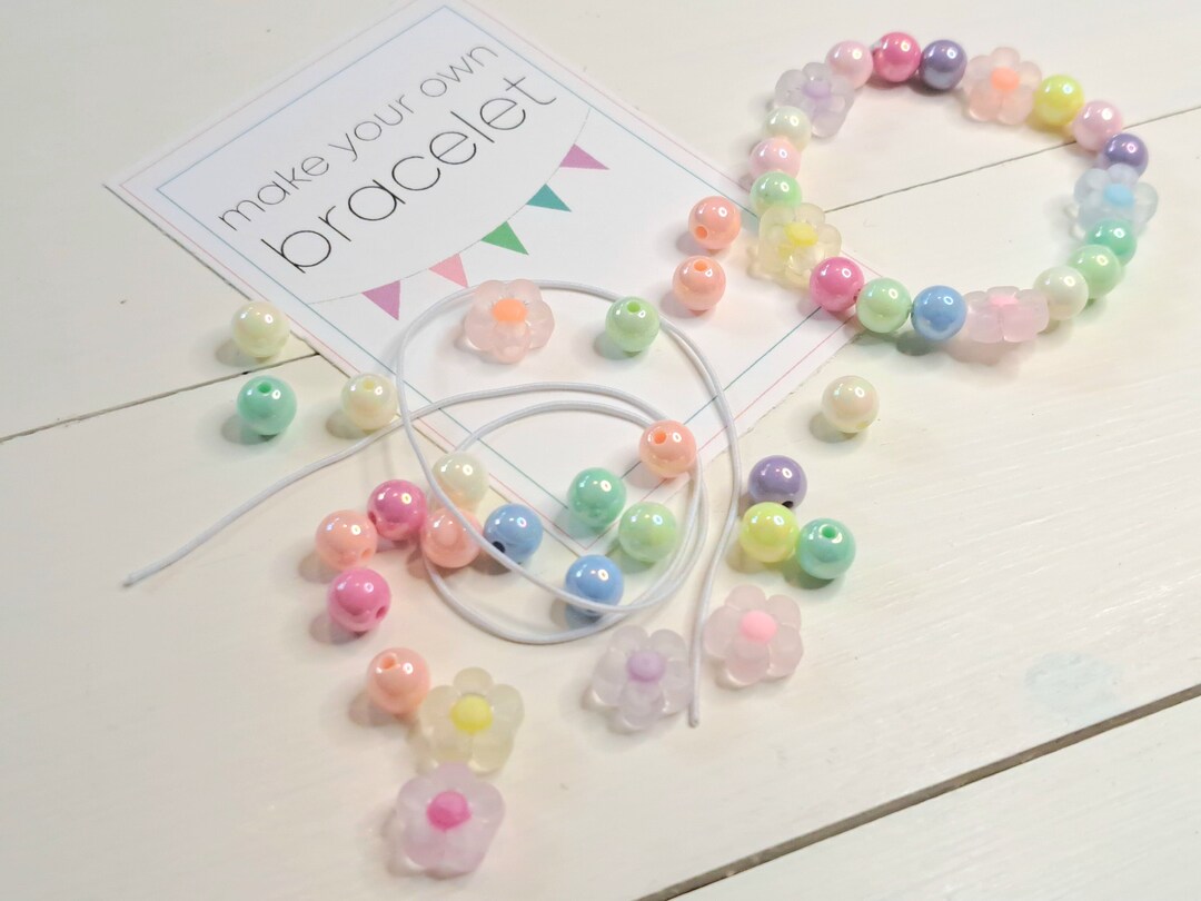 Summer Craft Kit Bracelet Making Activity for Kids, Girls Birthday Party Craft Kits, Kids DIY