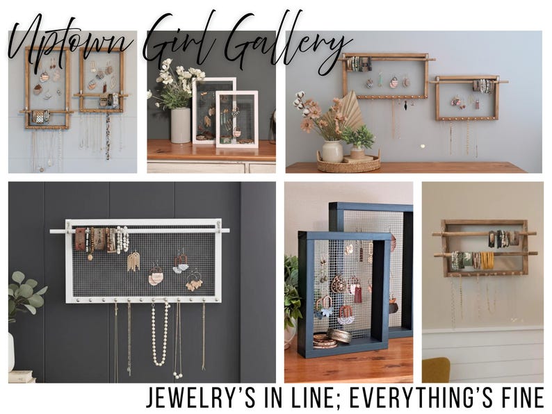 Dorm Room Jewelry Organizer, Standing Earring Holder with Chicken Wire, Standing Jewelry Organizer for Girls, Modern Jewelry Display Stand image 13