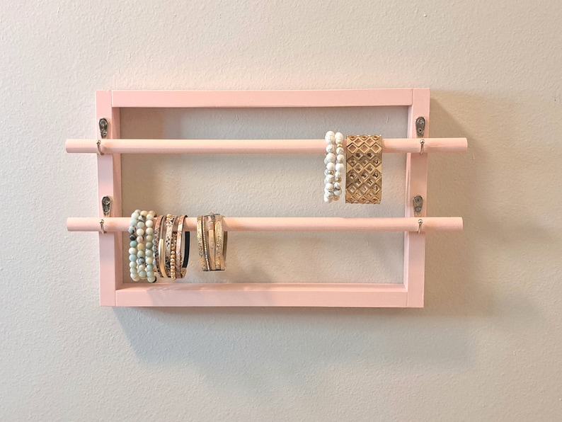 Light Pink Wall Hanging Bracelet and Necklace Holder, Kids Jewelry Organizer for Little Girl 画像 4