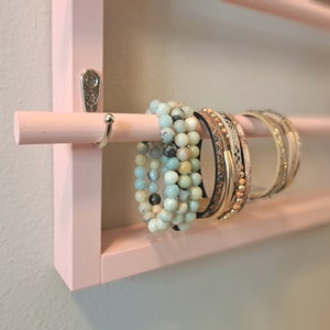 Light Pink Wall Hanging Bracelet and Necklace Holder, Kids Jewelry Organizer for Little Girl 画像 5
