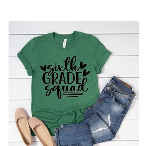 Personalized 6th Grade Teacher Squad Tshirts - Choose Your Color! Perfect for Back-to-School & Teacher Appreciation