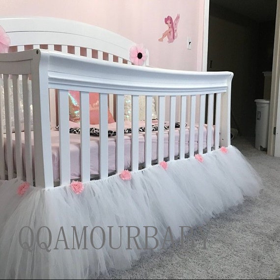 pink tulle crib skirt