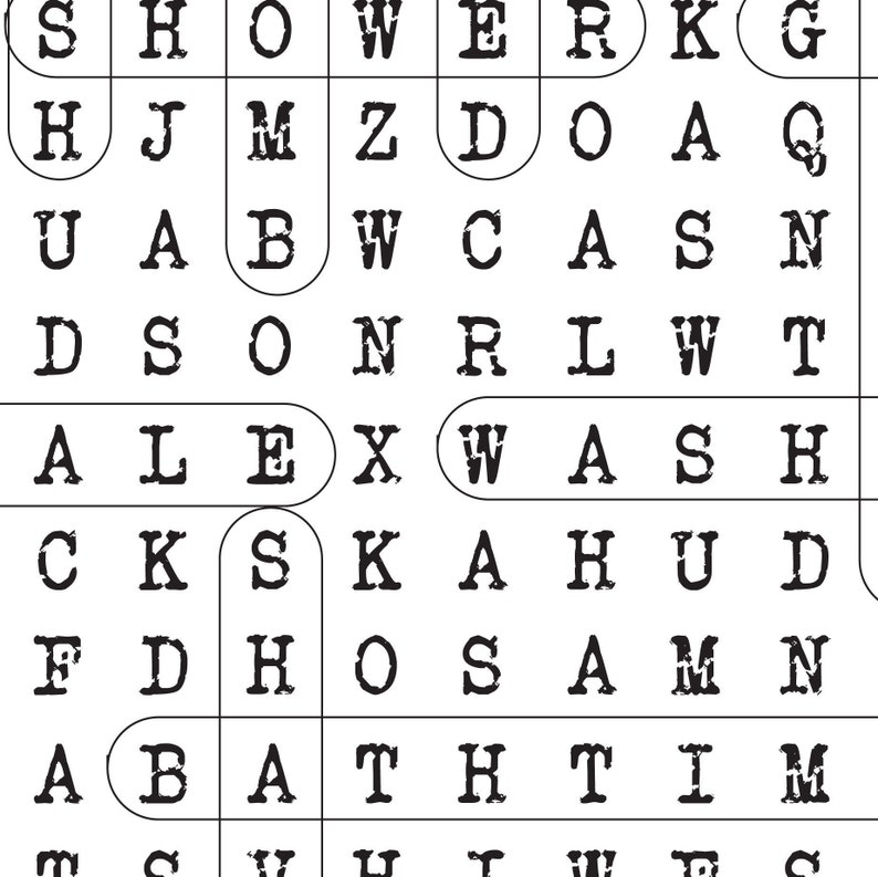 Bathroom Art Crossword Puzzle Printable Digital Instant Etsy