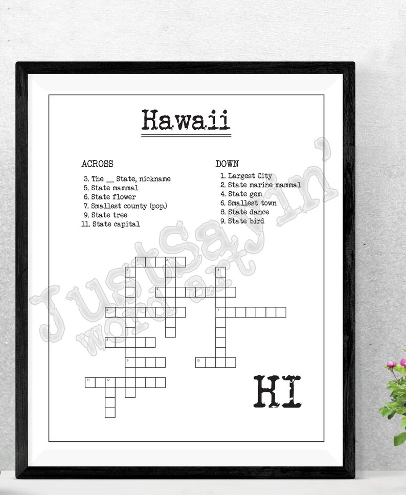 Lavatory or Any where Crossword Puzzle Artwork Print - Hawaii Nation - Printable Electronic Down load - Contains 5x7, 8x10, 16x20, JPG, PNG, PDF Principal graphic regarding Printable Crossword Puzzles Pdf called Lavatory or Wherever Crossword Puzzle Artwork Print - Hawaii Region - Printable Electronic Down load - Consists of 5x7, 8x10, 16x20, JPG, PNG, PDF Main