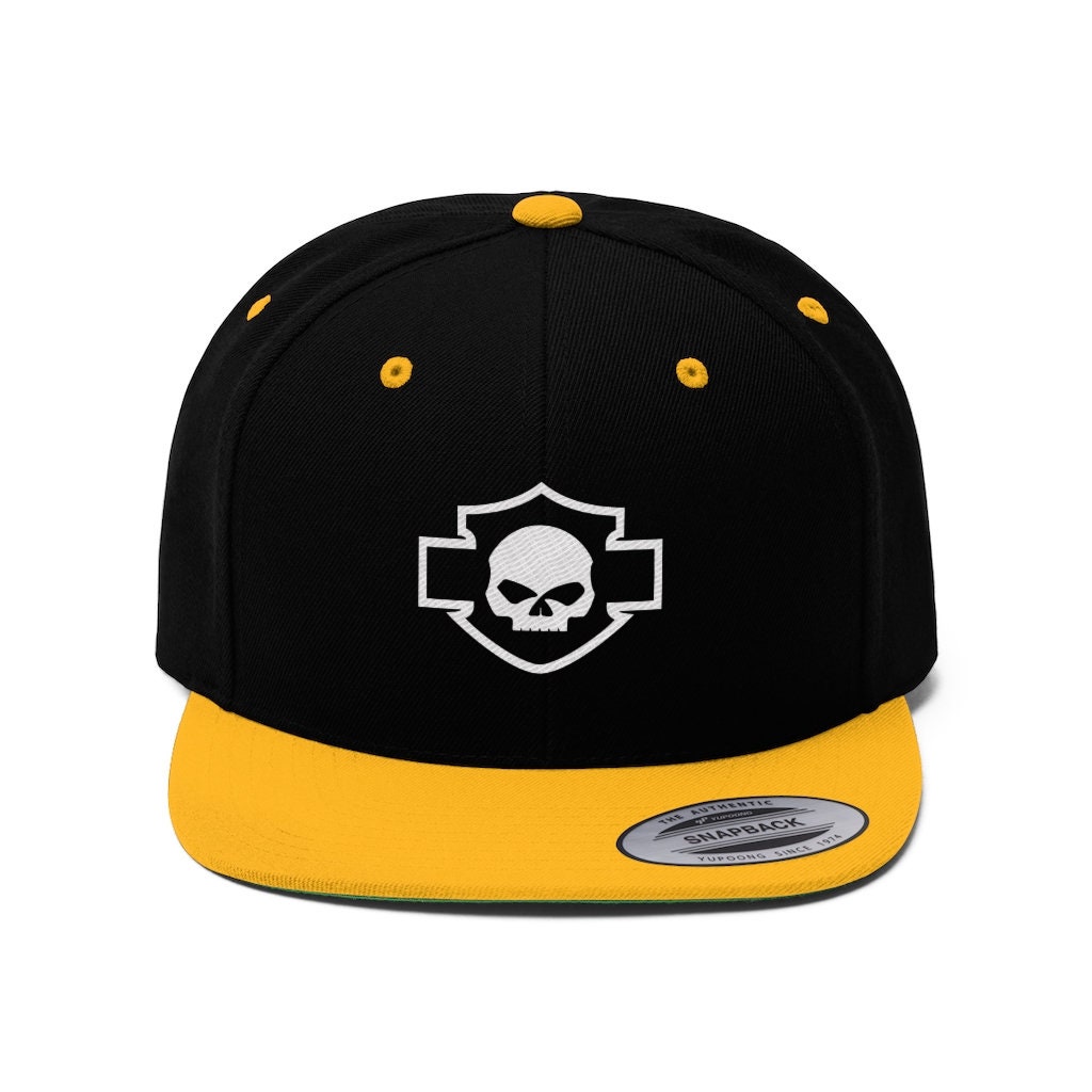 Harley Skull, Snap Back Hat, Flat Bill Hat, Harley Davidson, Motorcycle, Willie G, Snapback