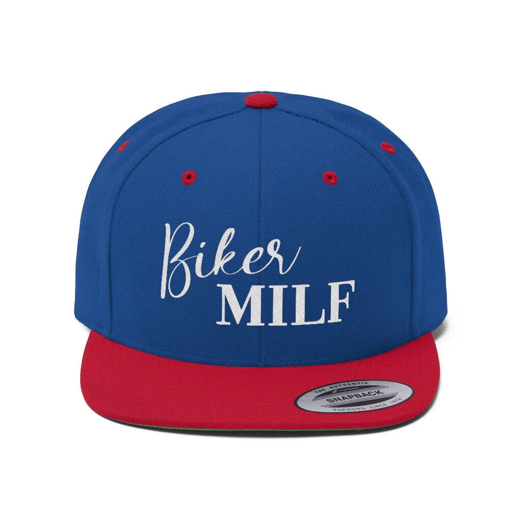 Biker Milf Snap Back Hat Flat Bill Hat 