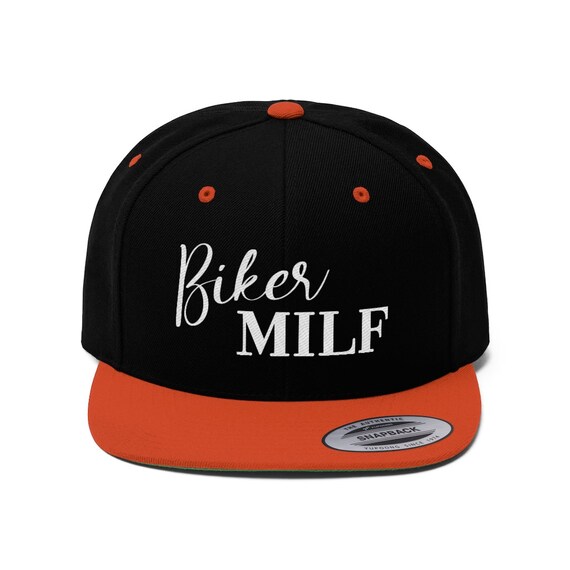 Biker Milf Snap Back Hat Flat Bill Hat 