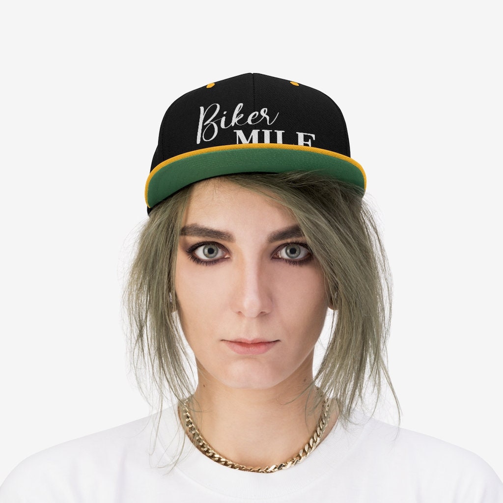 Biker Milf Snap Back Hat Flat Bill Hat 