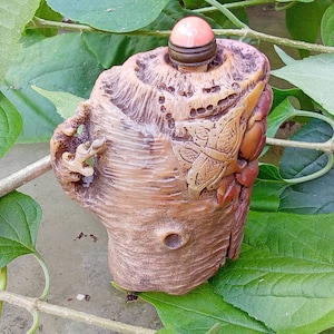 Carved Stone Vintage Snuff Bottle - Fine Quality Carving - Large and Beautiful - Rare Design - Excellent Condition