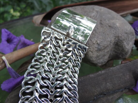 Mexican Sterling Silver Collar Necklace: Egyptian… - image 8