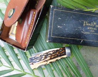 Bench Mark Stag Handle Rolox Pocket Knife - With Box & Sheath - Etsy