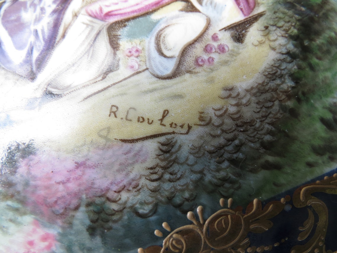 Cobalt Blue & Gold Dresser Box Victorian Porcelain Etsy