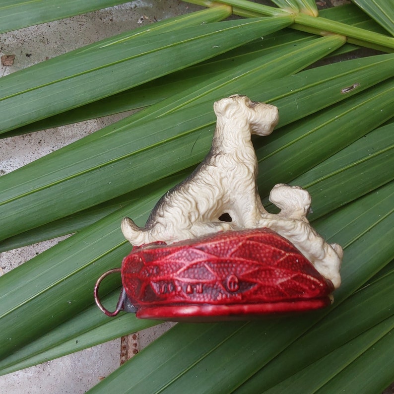 Victorian Celluloid Terrier Dog Tape Measure: Rare Sewing Collectible image 5