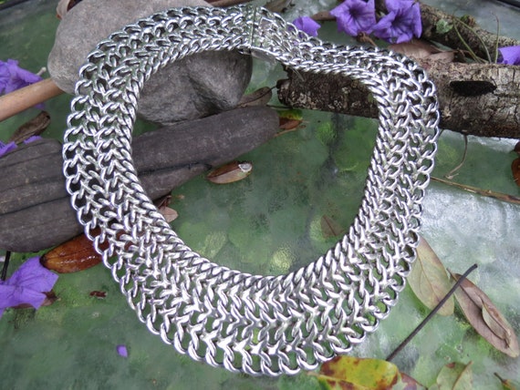 Mexican Sterling Silver Collar Necklace: Egyptian… - image 1