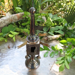 Judaica Silver Spice Tower - Silver Shabbat Havdalah Spice Tower Jewish Besamim Box - Exceptional - Great Antique Condition