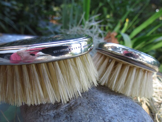 Pair of Tiffany Sterling Silver Hair Brushes - Monogrammed  display picture 3