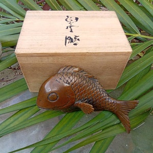 Japanese Fish Water Dropper - Very Scarce Edo Calligraphy Item - Excellent Condition