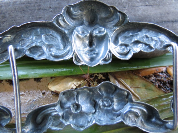 Art Nouveau Sash Buckle - Edwardian Sterling Silv… - image 5