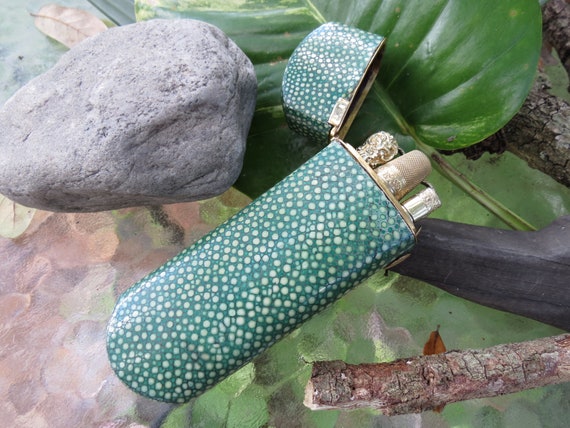 19th Century Shagreen Sewing Etui with Original Implements
