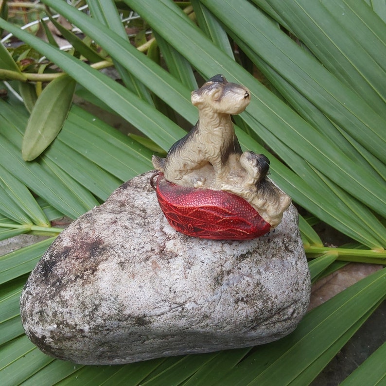 Victorian Celluloid Terrier Dog Tape Measure: Rare Sewing Collectible image 1