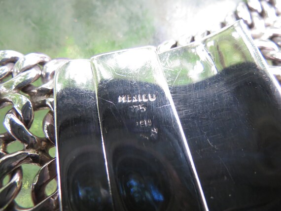 Mexican Sterling Silver Collar Necklace: Egyptian… - image 5