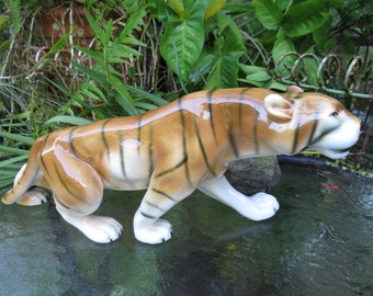 Royal Dux Tiger Figurine - Stunning 14" Walking Wild Cat - Excellent Condition
