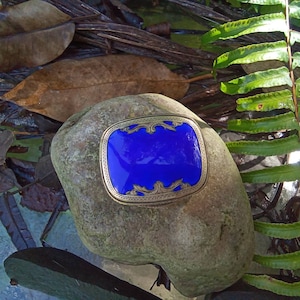 Beautiful Enamel Silver Snuff Box - Antique Silver Case - Rich Cobalt Blue - Wonderful Condition