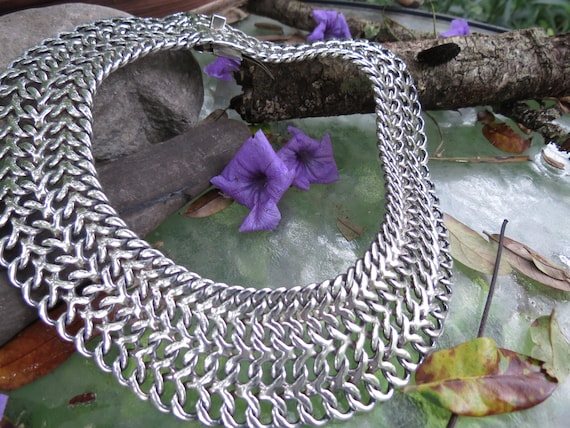 Mexican Sterling Silver Collar Necklace: Egyptian… - image 2