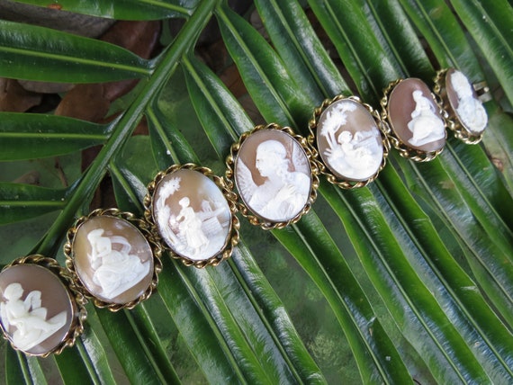 Cameo Bracelet - Early Victorian Carved Cameos - … - image 2