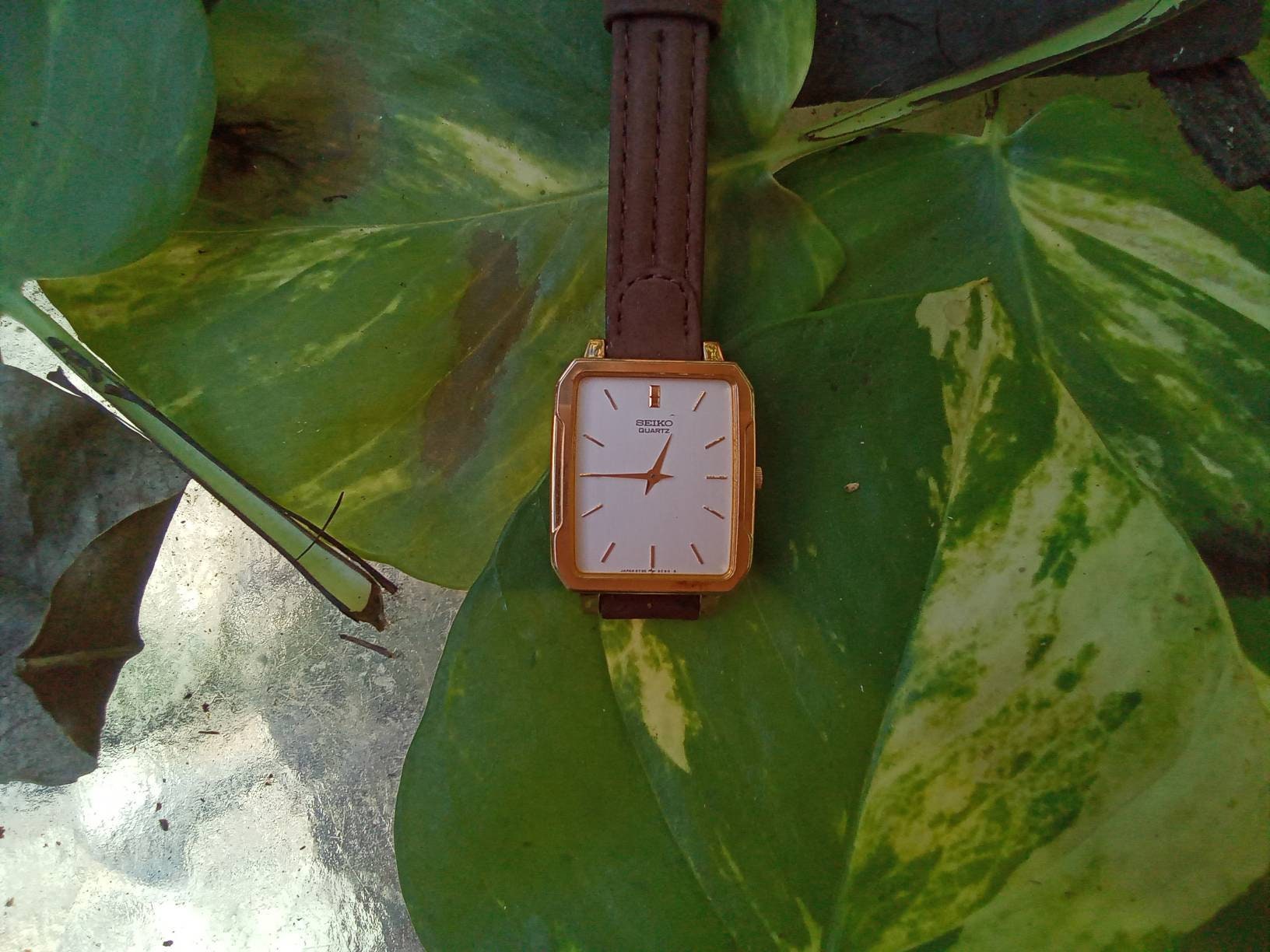 14K Gold Filled Seiko Quartz Wrist Watch - Professionally Serviced - New Battery - New Leather Strap - Wonderful Condition