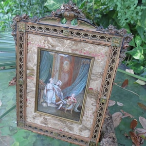 Carteaux 18th Century Oil Painting - French Miniature Oil Portrait - Charming Antique - Excellent Painting