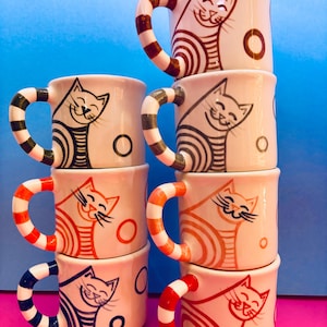 Cat Bum Mug - MADE TO ORDER  - The perfect cosy mug for cat lovers. Individually handmade and hand painted ceramic mug. Various colours.