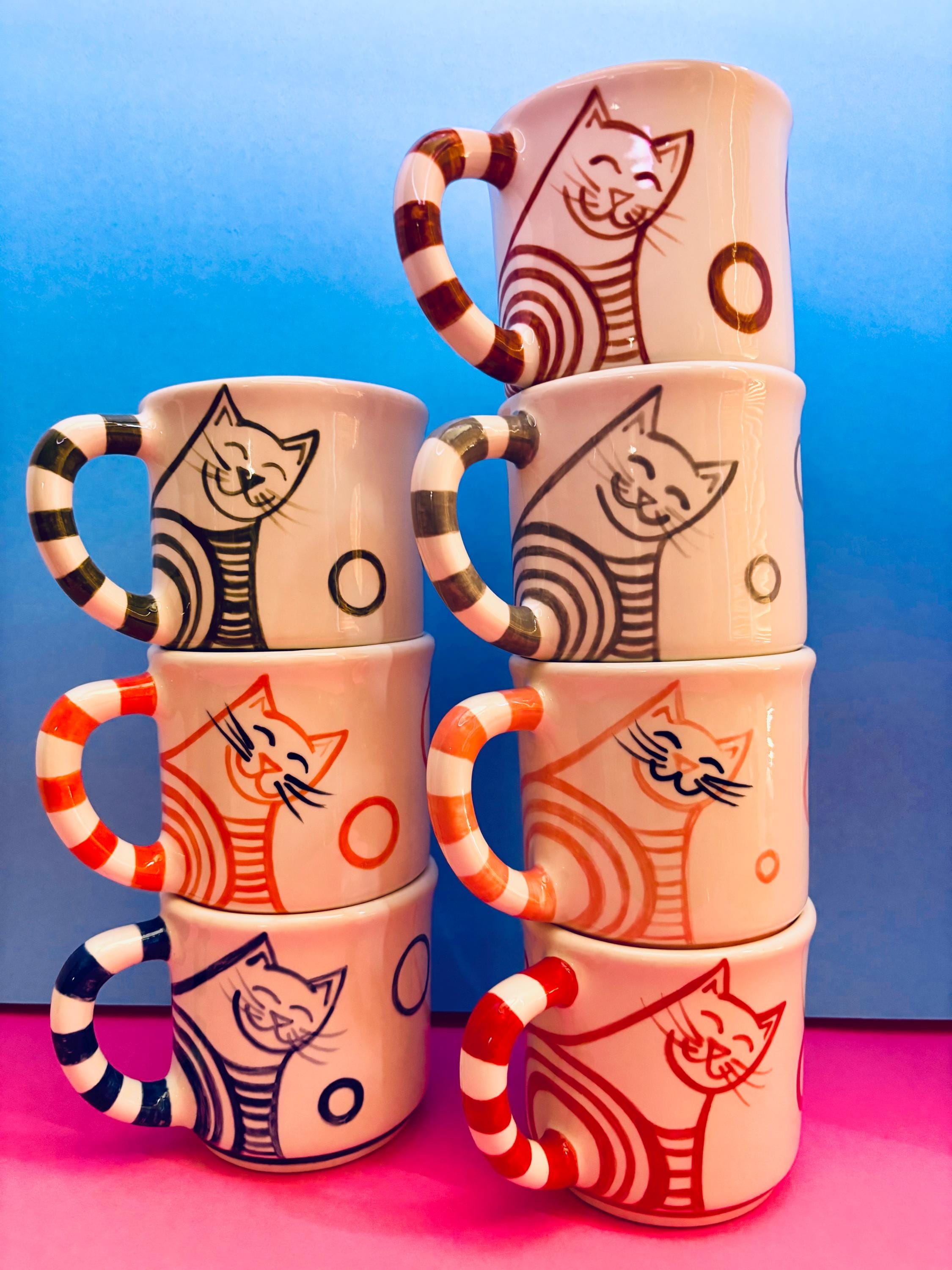 Mug Artisanal Kat & Roger - Céramique Motif Géométrique - Pièce Unique LA