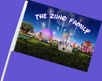 Mini  Flag with Clip | All Parks World Theme Park |  Stroller Flag SINGLE SIDED