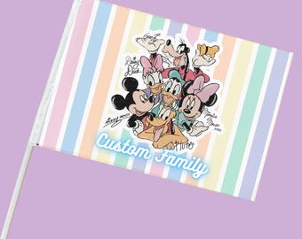 Bandera pequeña para cochecito con clip / Mouse Pal Theme Park / Cochecito de parque temático (UN SOLO LADO)