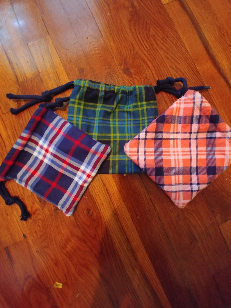 drawstring flannel bags