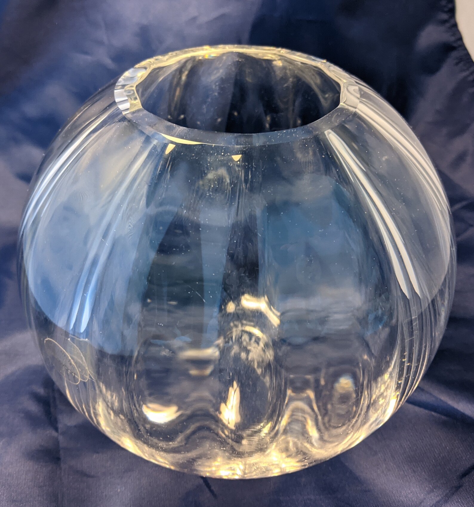 Vintage Wedgewood Cut Crystal Spherical Vase Etsy