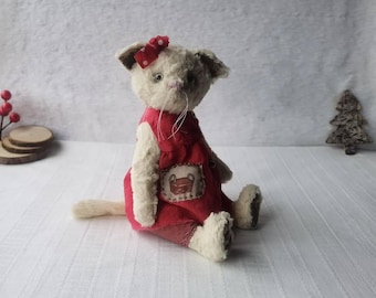 Kitty Teddy Cat Kitten Gifts Collectible OOAK Gift Animal Artist Doll