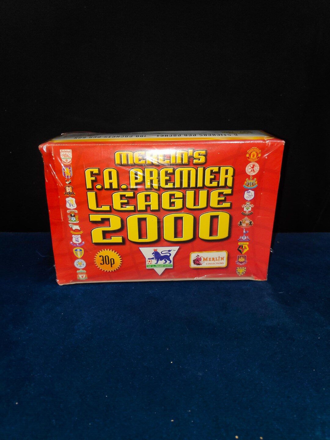 2000 Merlin's Premier League Sticker Collection Full Box 100 Packs