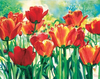 ポップアート　花　チューリップ 絵画　インテリア　　ハンドメイド　BAEZ3 原画】「チューリップ」 花の絵 インテリア 絵画 アート 絵画
