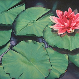 Lily Pad Painting, Lotus Flower Painting, Lily Pad Art, Lotus Flower Art, Lotus Flower Wall Art, Lily Pad Wall Art, Water Lily Art, Pond Art