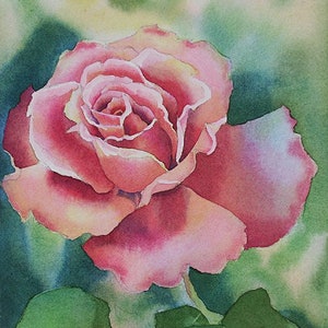 Rose Painting Print, Rose Art Print, Rose Watercolor, Flower Painting of Roses, Pink Botanical, Pink Flower Art, Rose Lover, Rose Wall Art