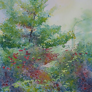 Stampa di pittura ad albero, Acquerello dell'albero, Pittura sempreverde, Pittura dell'albero di pino, Albero impressionista, Arte murale sempreverde, Amante dell'albero, Conifere