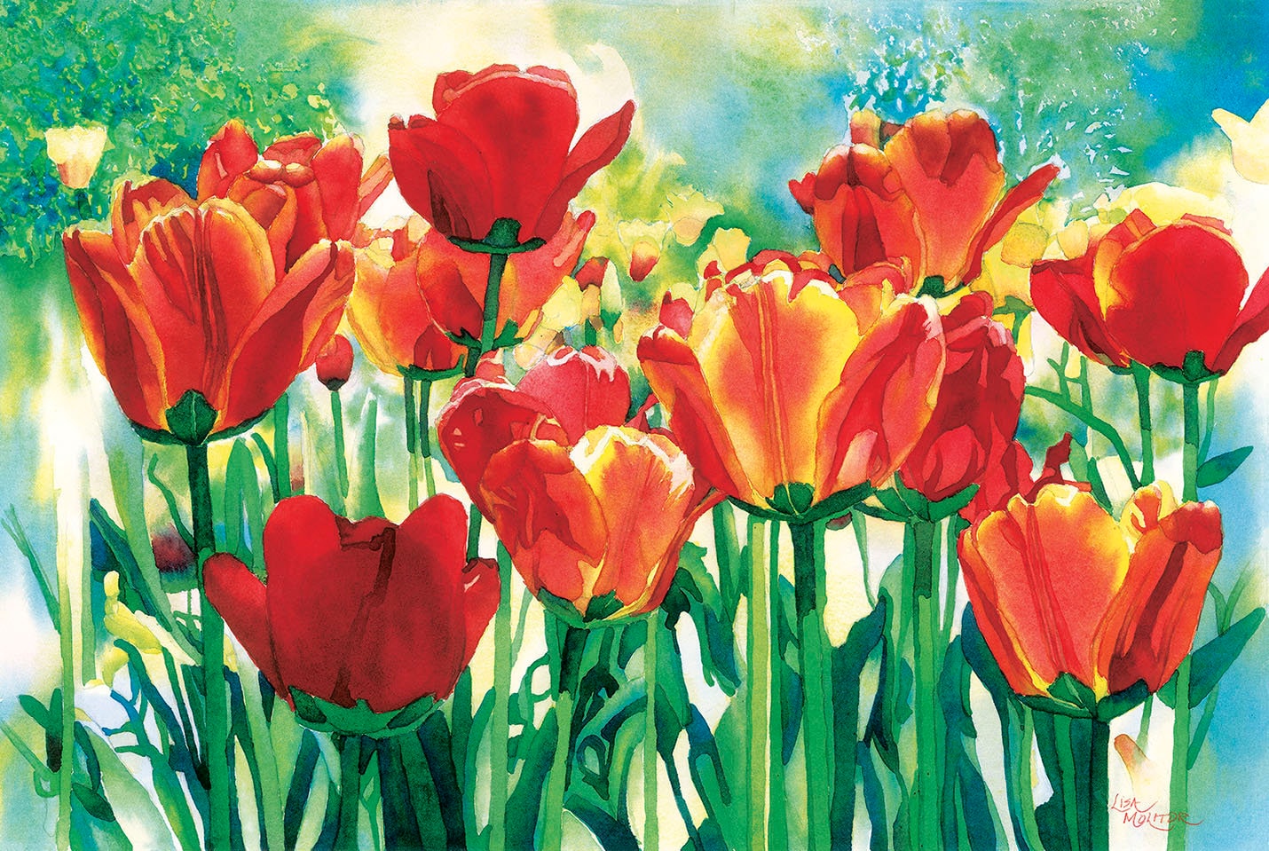 チューリップの花の絵画、チューリップの水彩画、チューリップの チューリップの花の絵画、チューリップの水彩画、チューリップの
