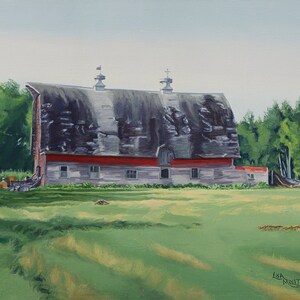 Farm Painting, Barn Painting, Farm Art Print, Barn Art Print, Red Barn, Traditional Family Farm, Barn Landscape, Farmhouse Wall Art
