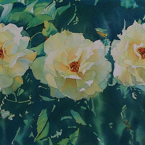 Pittura dell'acquerello del fiore originale, pittura originale della peonia, fiore di peonia, arte della parete del fiore di peonia, arte della parete del fiore, pittura del fiore giallo