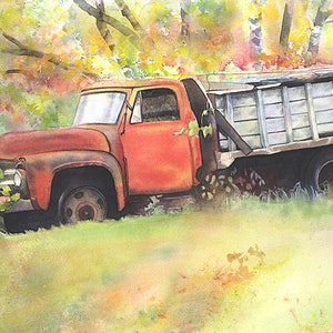 Old Truck, Truck Painting Print, Truck Watercolor, Old Truck Collection, Antique Pickup, Old Pickup, Old Truck Wall Art, Farm Truck Print