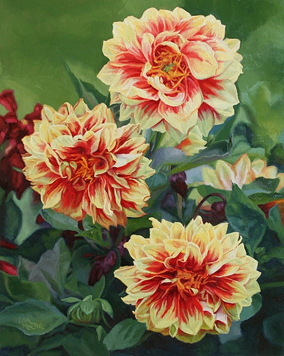 絵画生き物花Dahlia